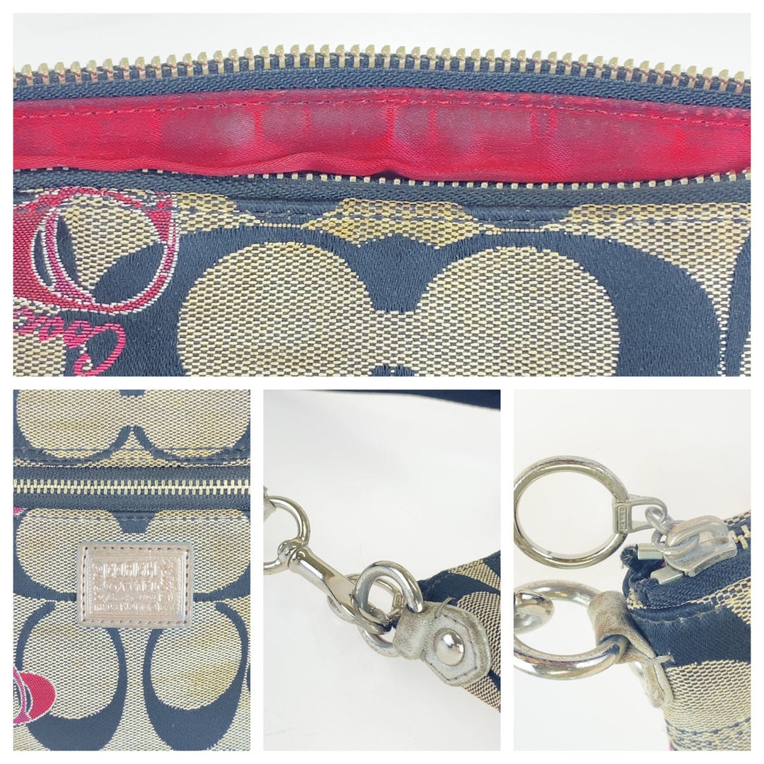 COACH Shoulder Bag canvas black Signature