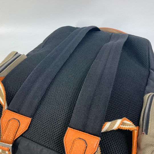 FENDI Backpack 7VZ048 Nylon / canvas black Backpack Zucca multi mens Used Authentic