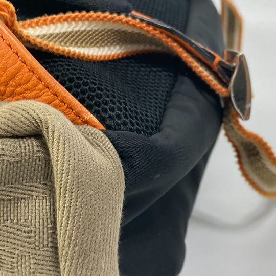 FENDI Backpack 7VZ048 Nylon / canvas black Backpack Zucca multi mens Used Authentic