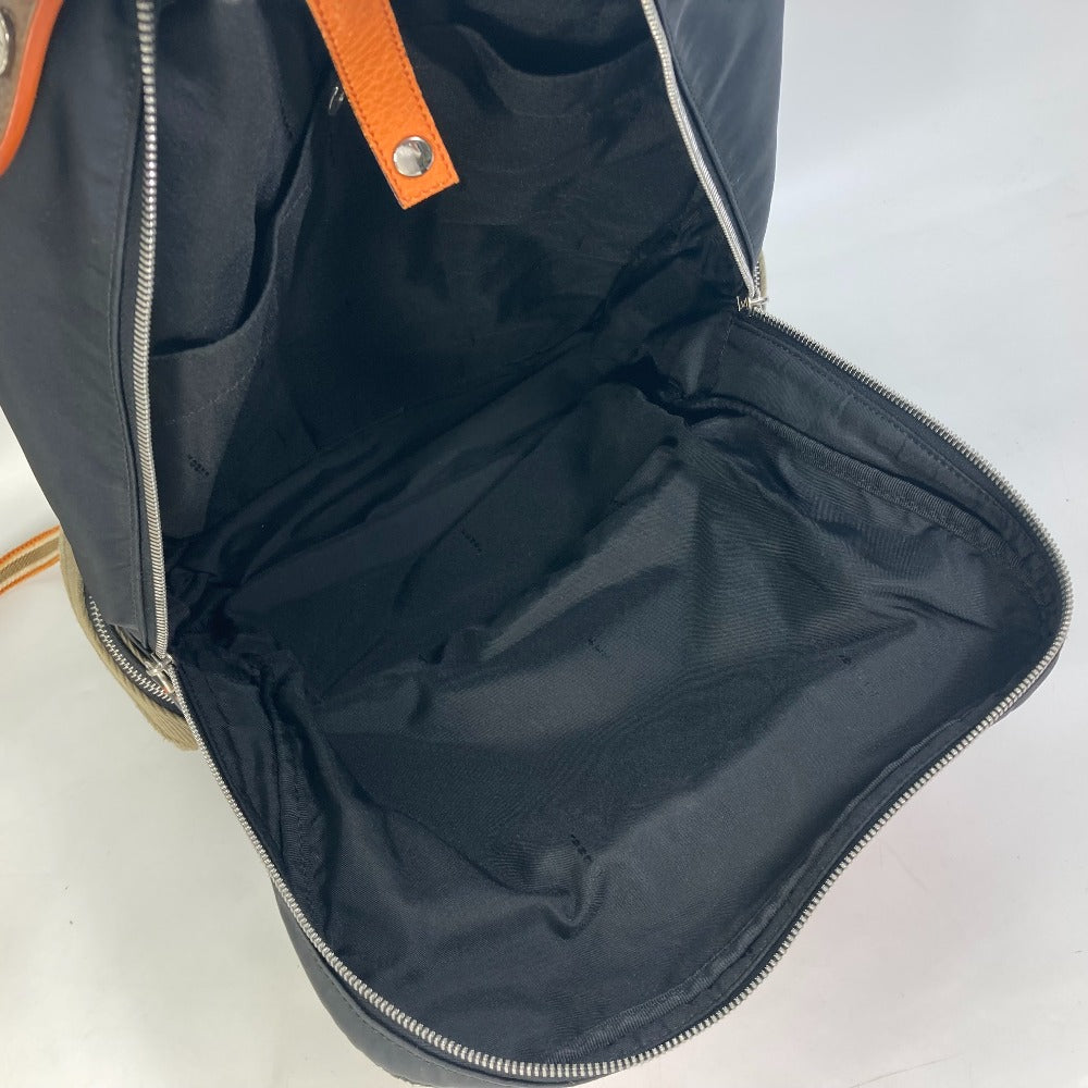 FENDI Backpack 7VZ048 Nylon / canvas black Backpack Zucca multi mens Used Authentic