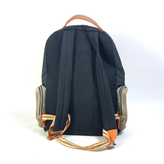FENDI Backpack 7VZ048 Nylon / canvas black Backpack Zucca multi mens Used Authentic