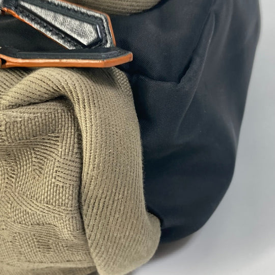 FENDI Backpack 7VZ048 Nylon / canvas black Backpack Zucca multi mens Used Authentic