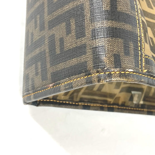 FENDI Shoulder Bag Coated leather Brown Mesh Bag Beach Bag Vintage Zucca Women Used Authentic