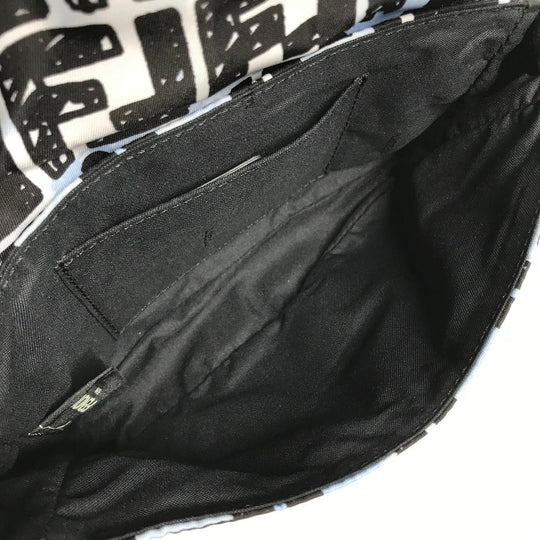 FENDI Shoulder Bag 8BR784  Nylon blue Joshua Vides Collaboration Zucca Baguette Mini mens Used Authentic
