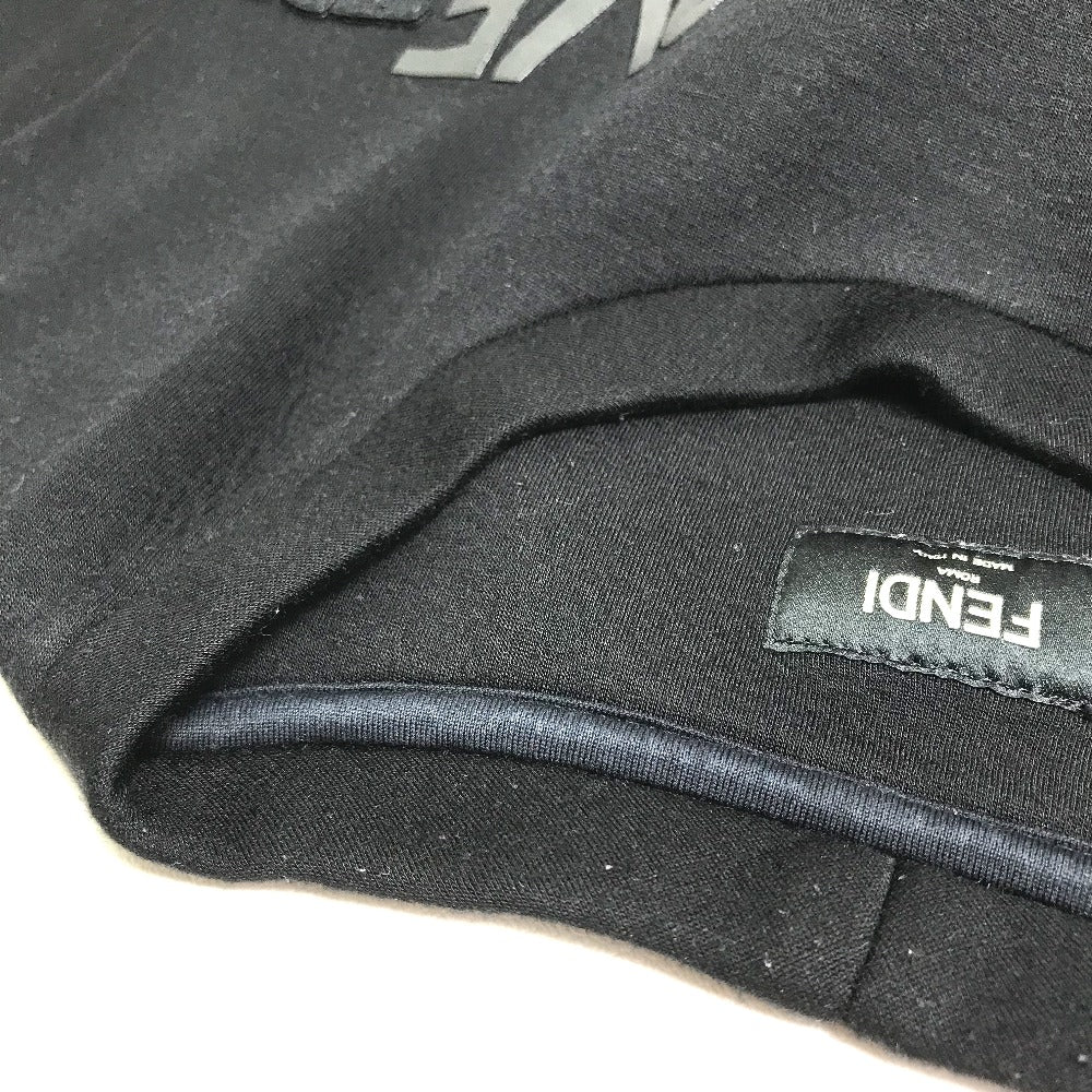 FENDI sweat FY0812 Rayon black Rubber logo sweat mens 48 Used Authentic