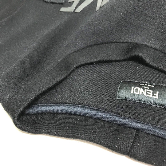 FENDI sweat FY0812 Rayon black Rubber logo sweat mens 48 Used Authentic