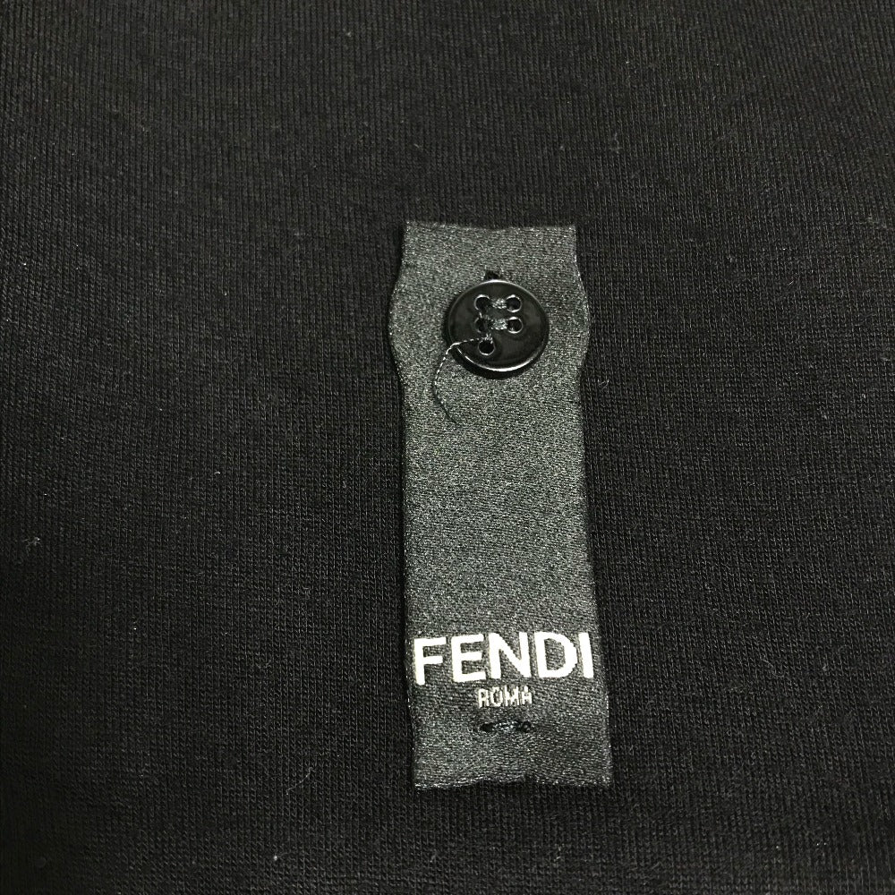 FENDI sweat FY0812 Rayon black Rubber logo sweat mens 48 Used Authentic