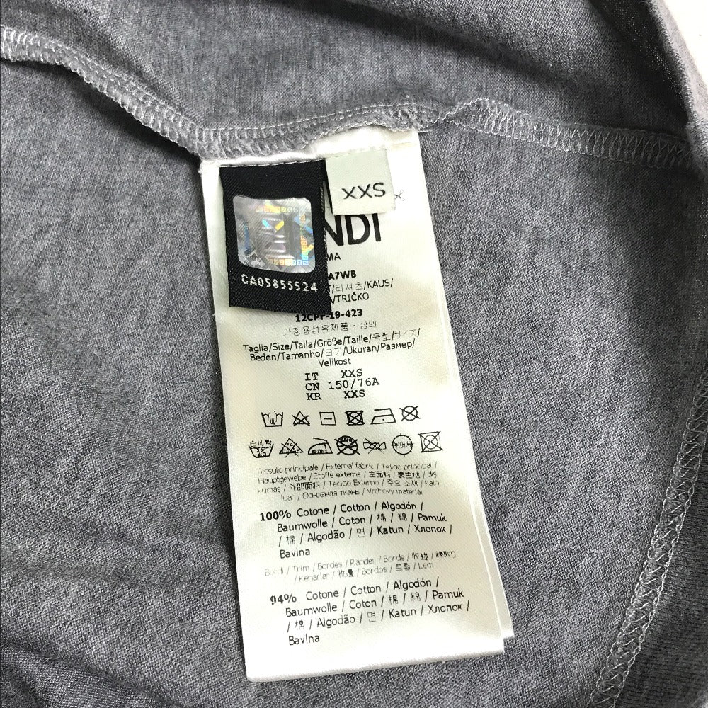FENDI Short sleeve T-shirt FS7183 cotton gray logo Women XXS Used Authentic