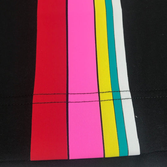FENDI Short sleeve T-shirt FY0936 cotton black Rainbow logo mens XS Used Authentic