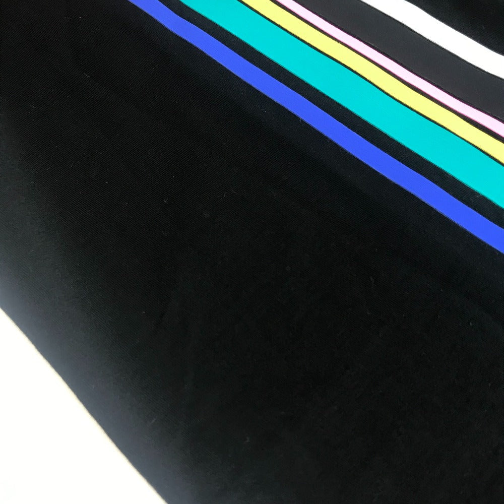 FENDI Short sleeve T-shirt FY0936 cotton black Rainbow logo mens XS Used Authentic