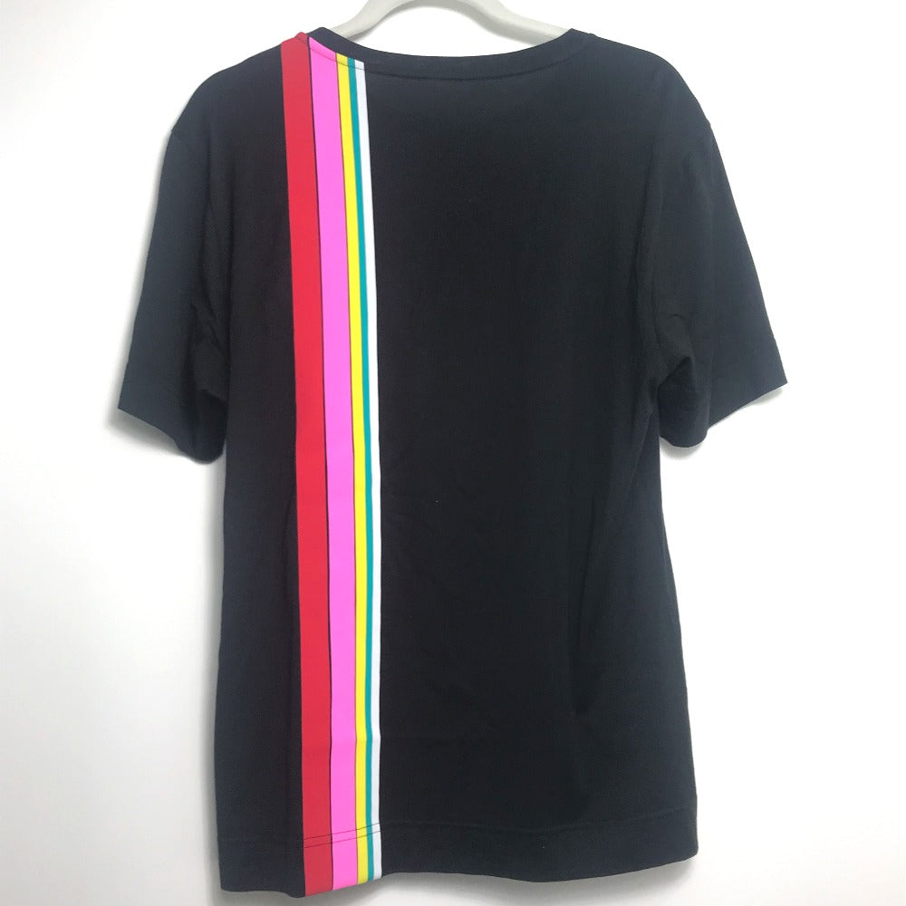 FENDI Short sleeve T-shirt FY0936 cotton black Rainbow logo mens XS Used Authentic