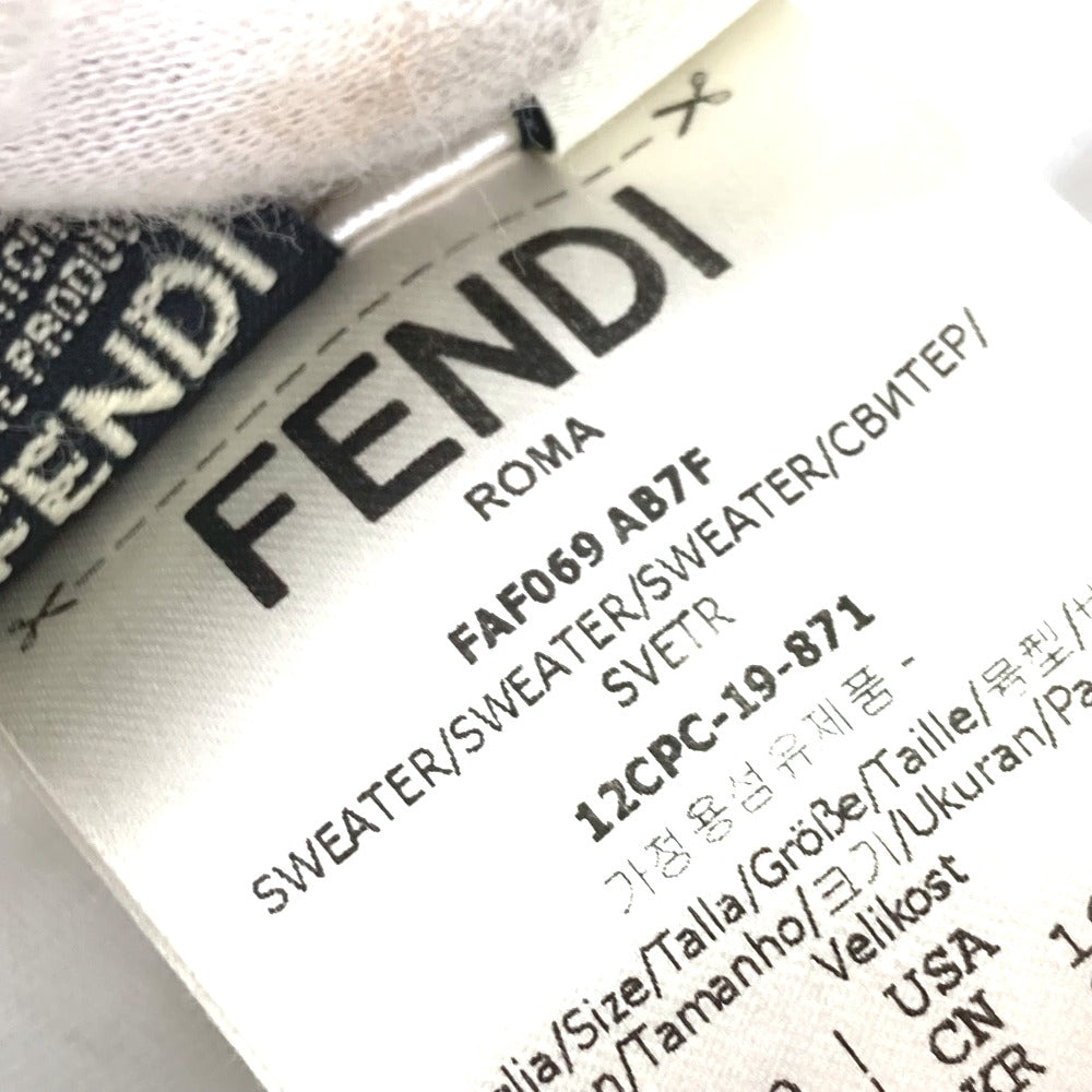 FENDI Jacket FAF069 Polyester, Cotton white apparel long sleeve jacket jersey outerwear Glitter Zucca logo 40