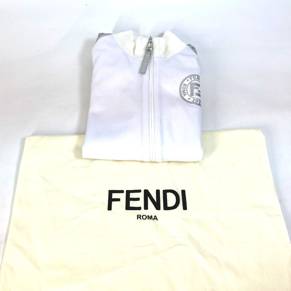 FENDI Jacket FAF069 Polyester, Cotton white apparel long sleeve jacket jersey outerwear Glitter Zucca logo 40