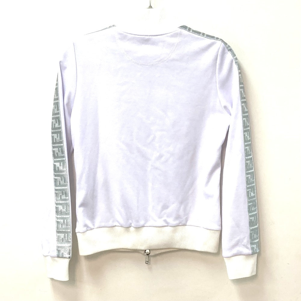 FENDI Jacket FAF069 Polyester, Cotton white apparel long sleeve jacket jersey outerwear Glitter Zucca logo 40