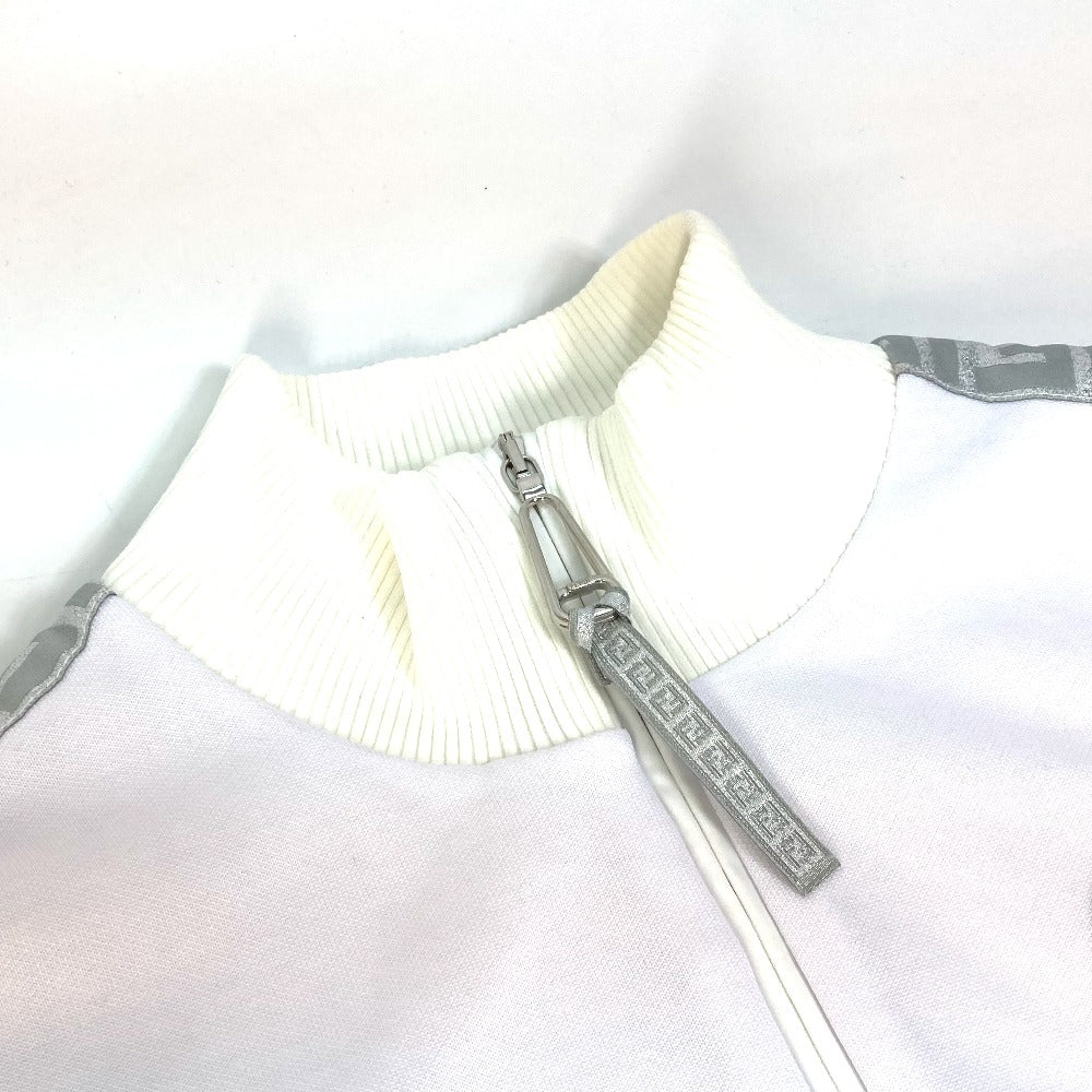 FENDI Jacket FAF069 Polyester, Cotton white apparel long sleeve jacket jersey outerwear Glitter Zucca logo 40