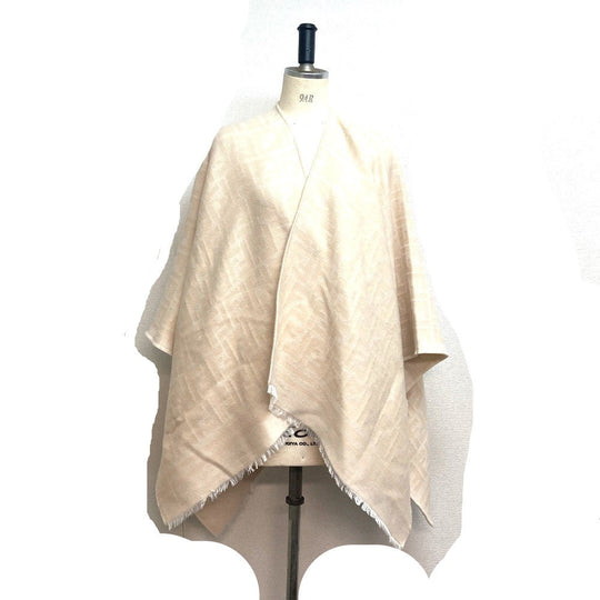 FENDI poncho FXX713 Wool, Silk beige Outerwear, Haori, Apparel Zucca Women TU Used Authentic