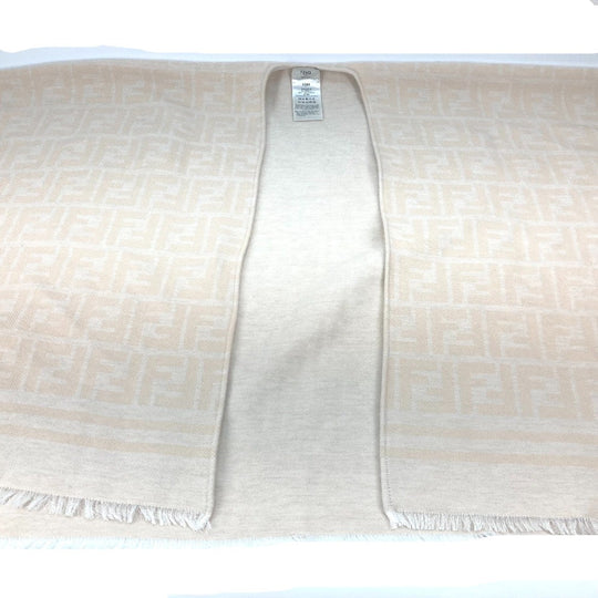FENDI poncho FXX713 Wool, Silk beige Outerwear, Haori, Apparel Zucca Women TU Used Authentic