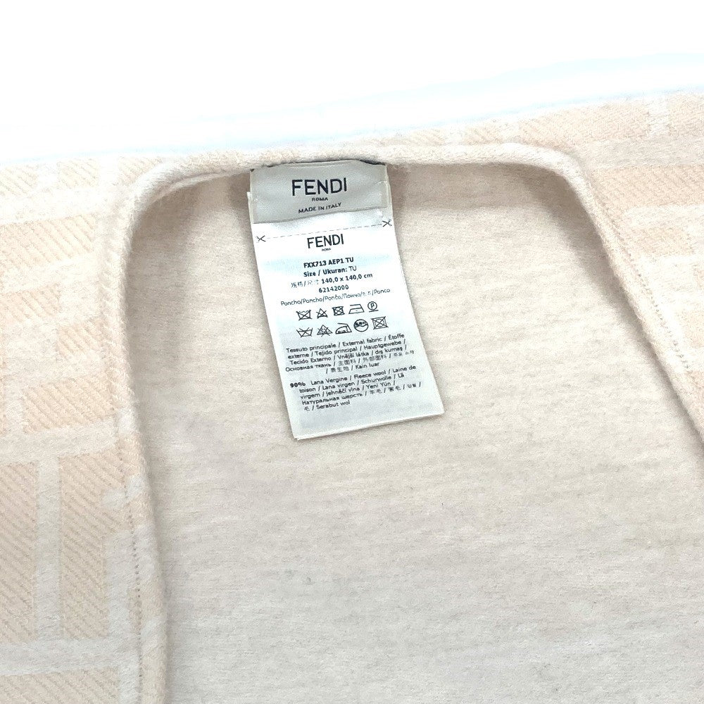 FENDI poncho FXX713 Wool, Silk beige Outerwear, Haori, Apparel Zucca Women TU Used Authentic