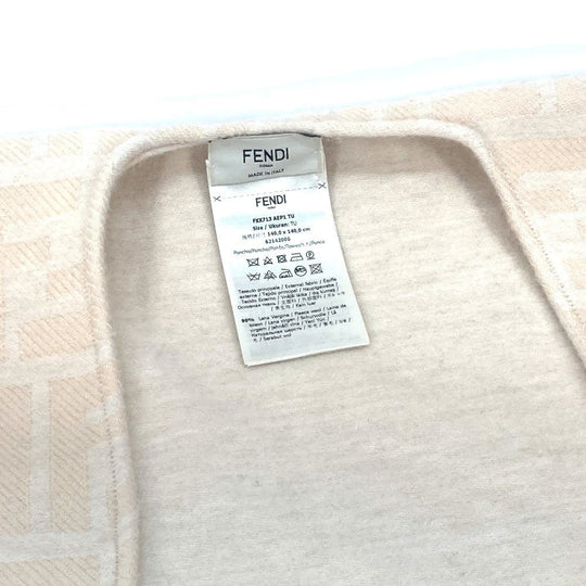 FENDI poncho FXX713 Wool, Silk beige Outerwear, Haori, Apparel Zucca Women TU Used Authentic