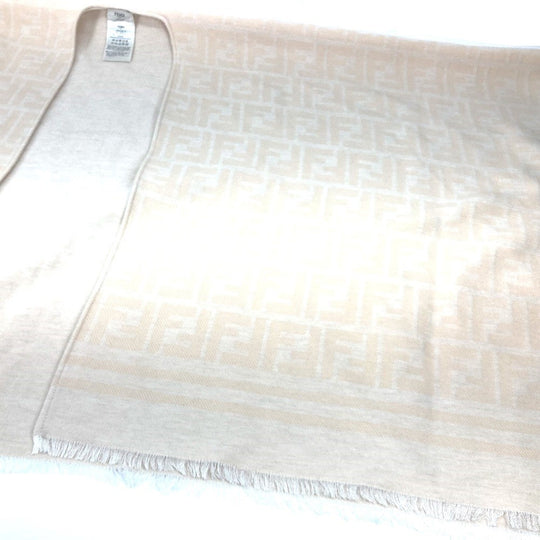 FENDI poncho FXX713 Wool, Silk beige Outerwear, Haori, Apparel Zucca Women TU Used Authentic