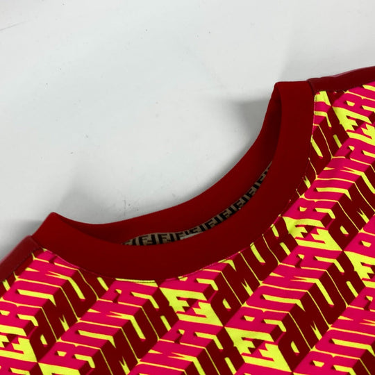 FENDI Short sleeve T-shirt FS7137 Cotton, Polyurethane Red logo Women S Used Authentic