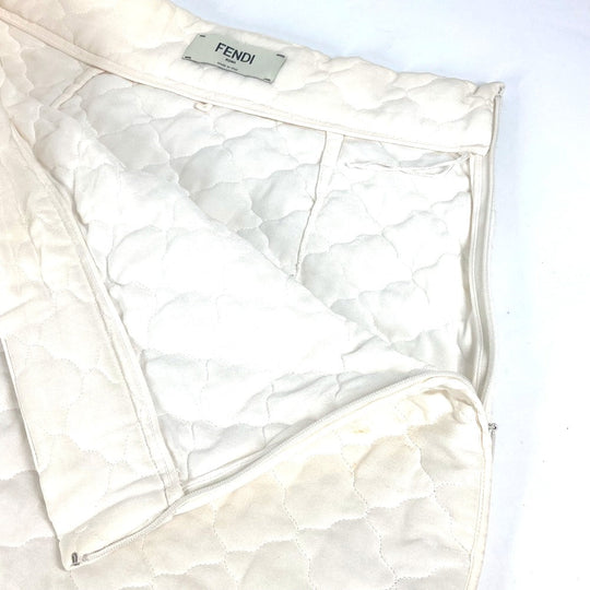 FENDI skirt FQ7144 silk white quilting Women 40 Used Authentic