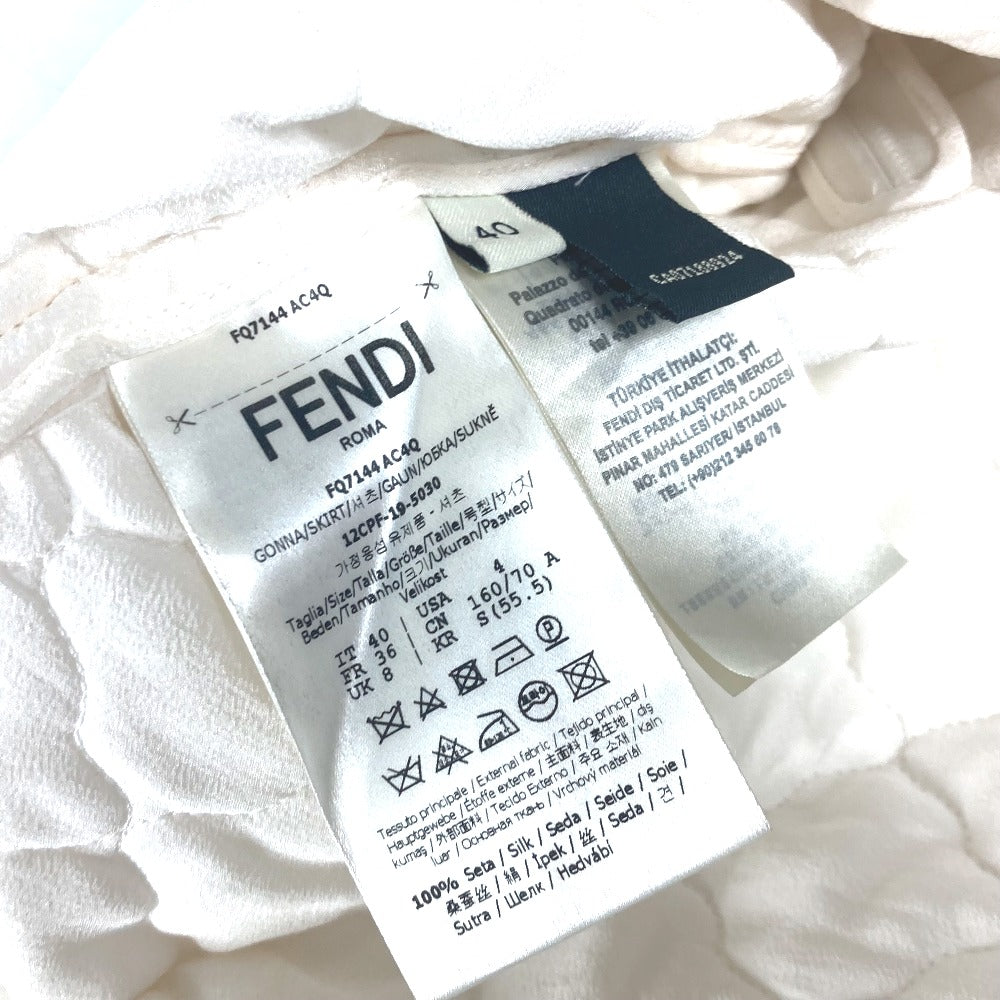 FENDI skirt FQ7144 silk white quilting Women 40 Used Authentic