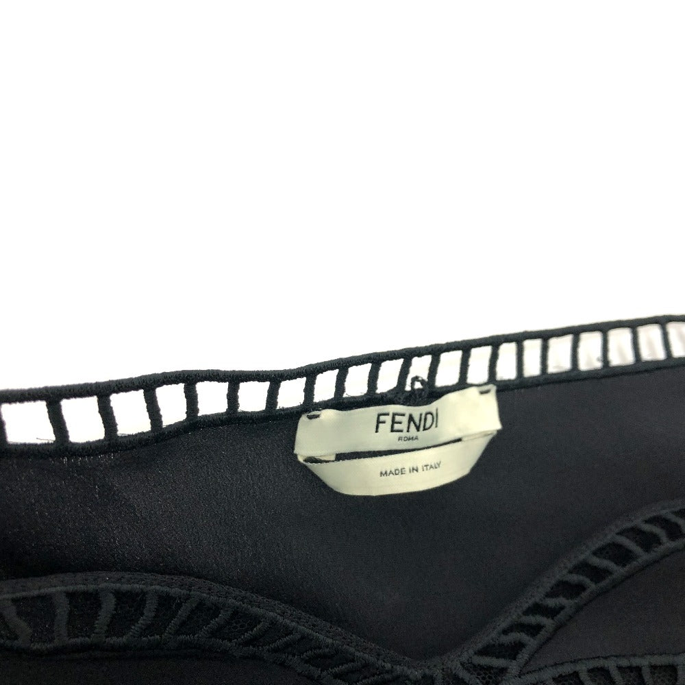 FENDI one piece FD9361 silk black race Women 38 Used Authentic