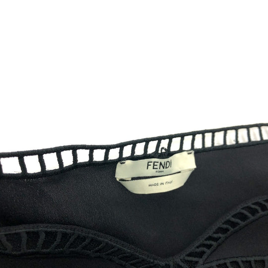 FENDI one piece FD9361 silk black race Women 38 Used Authentic