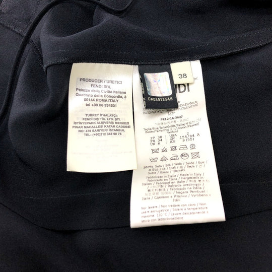 FENDI one piece FD9361 silk black race Women 38 Used Authentic