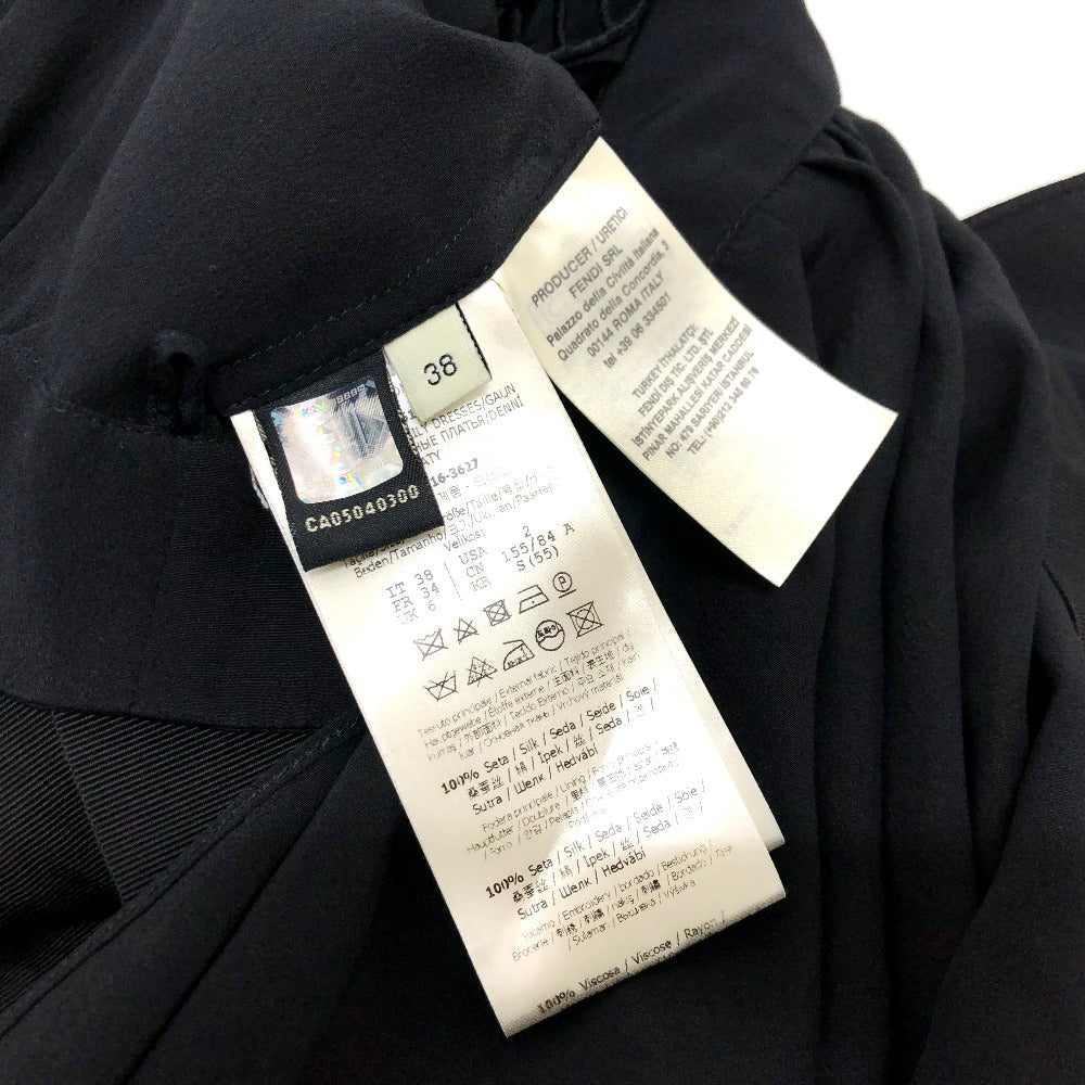 FENDI one piece FD9361 silk black race Women 38 Used Authentic