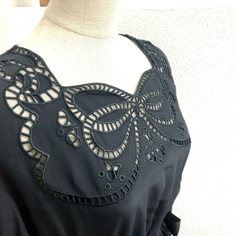 FENDI one piece FD9361 silk black race Women 38 Used Authentic