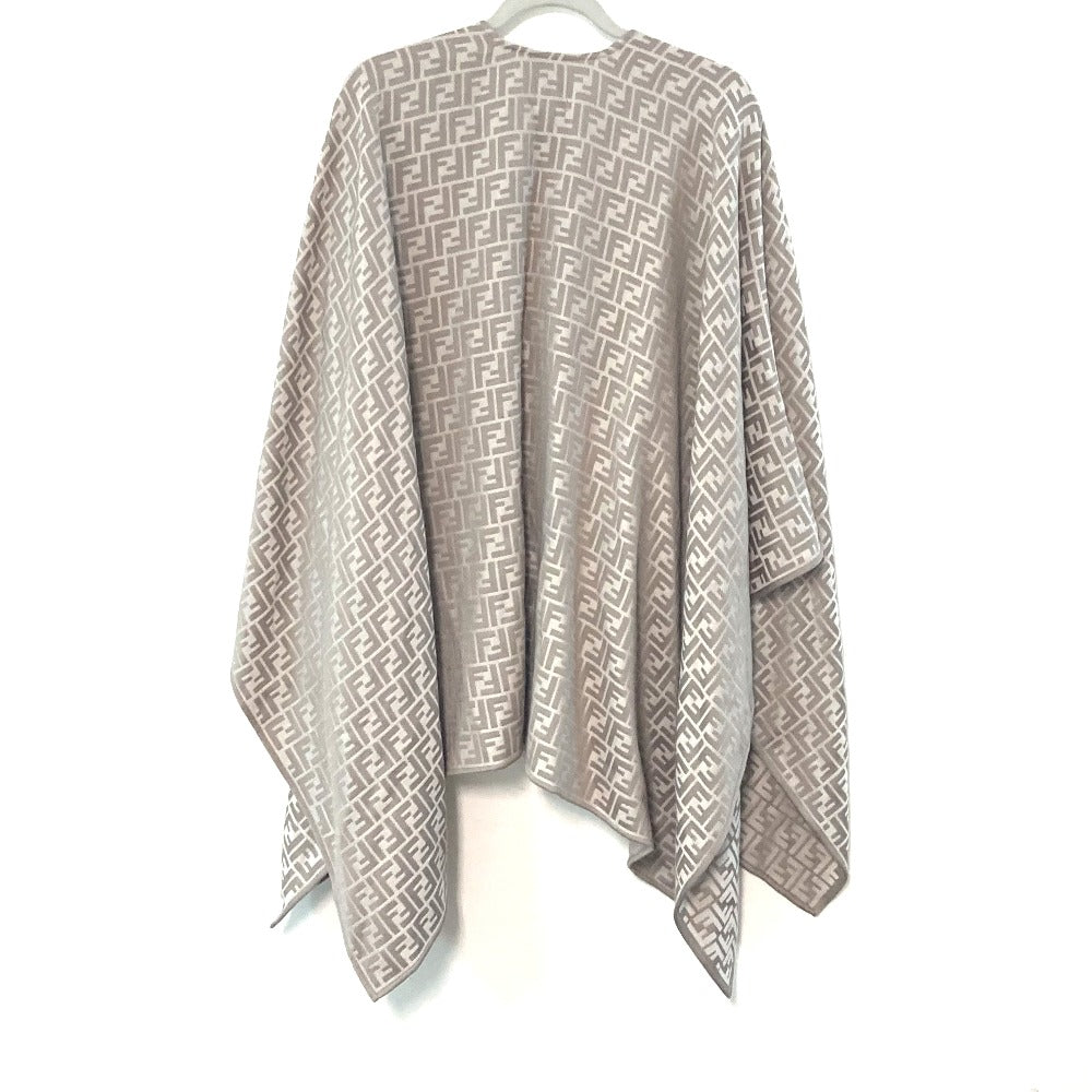 FENDI poncho FXX782 Wool, Silk beige Long length Zucca logo Women TU (UKuran) Used Authentic