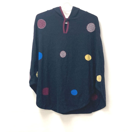 FENDI poncho Wool, Rayon multicolor Hoodie Dot polka dots Women ‚– Used Authentic