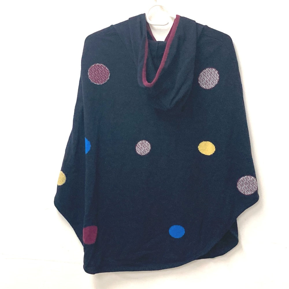 FENDI poncho Wool, Rayon multicolor Hoodie Dot polka dots Women ‚– Used Authentic