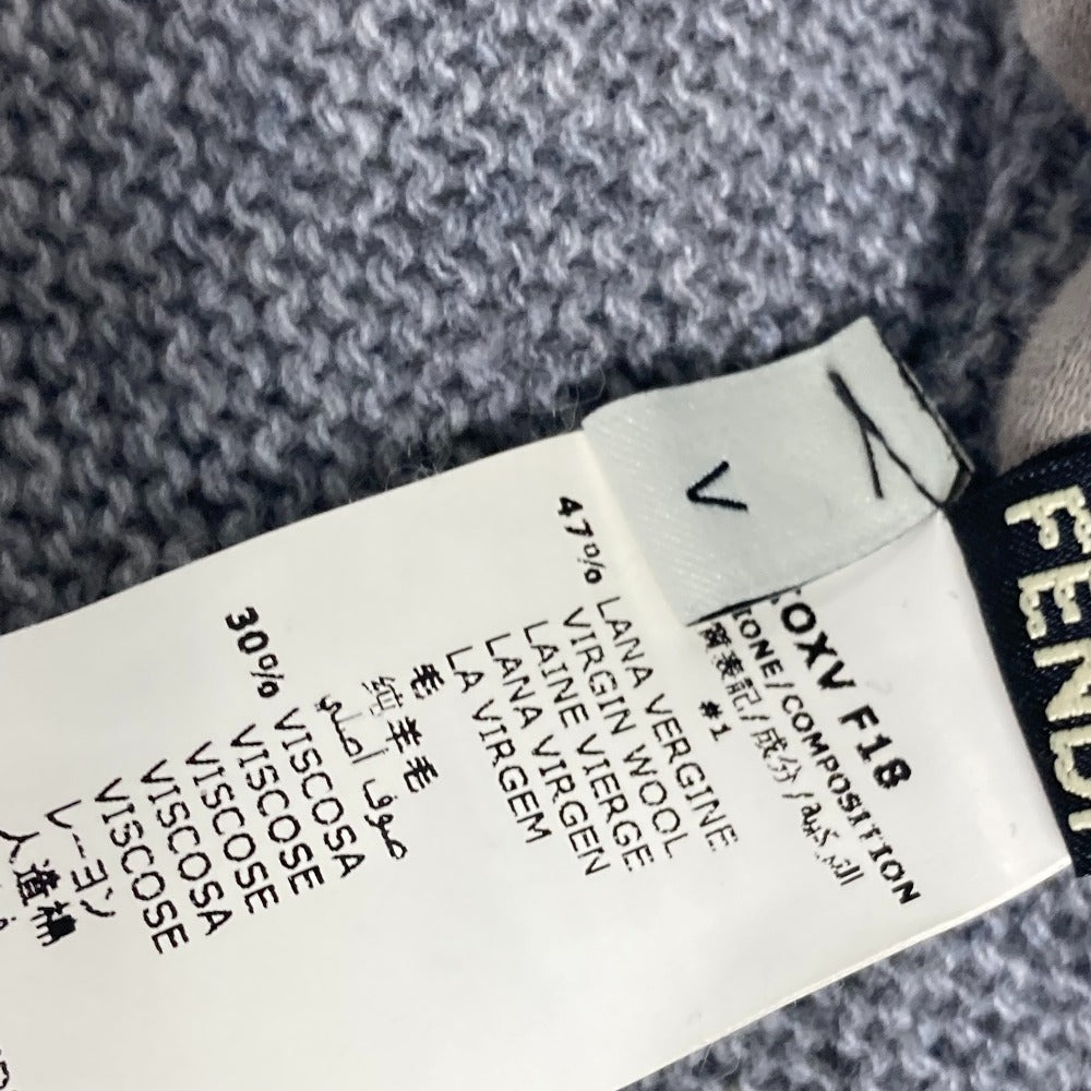 FENDI poncho Wool, Rayon gray logo ribbon frill Women ‚– Used Authentic