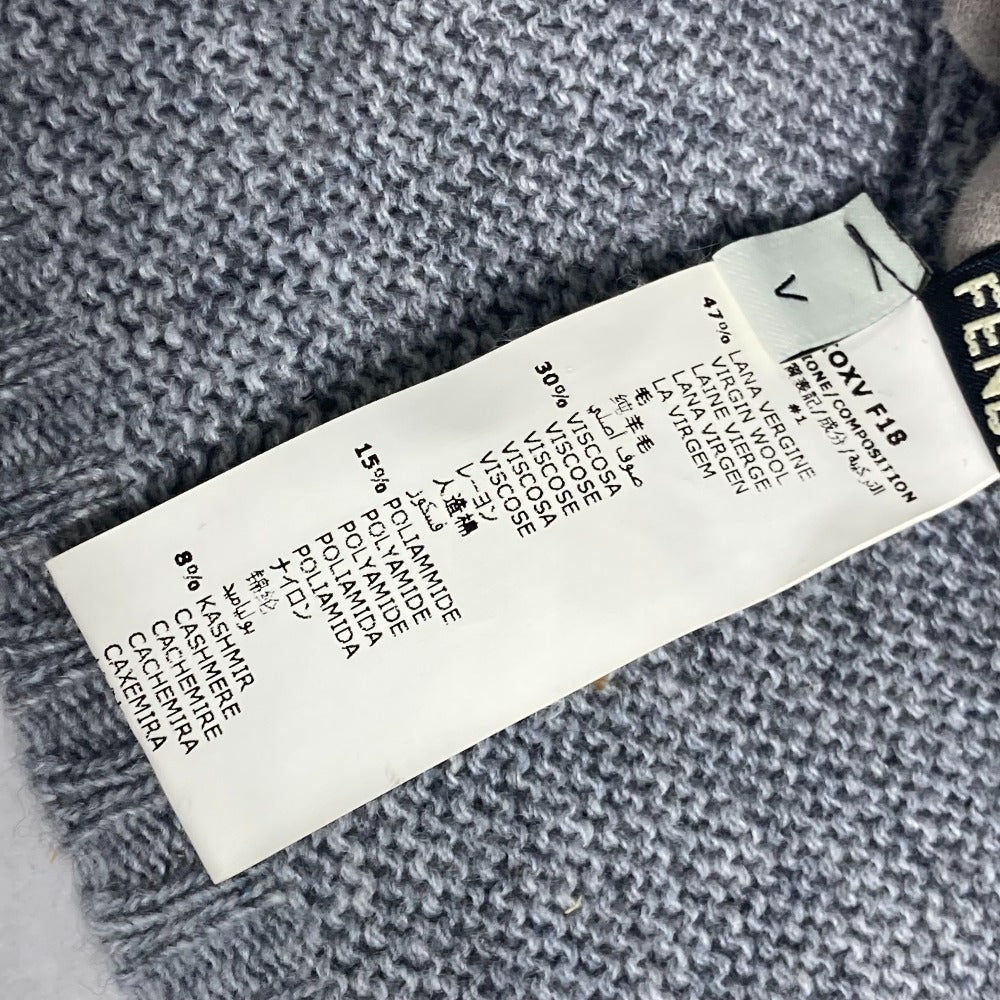 FENDI poncho Wool, Rayon gray logo ribbon frill Women ‚– Used Authentic