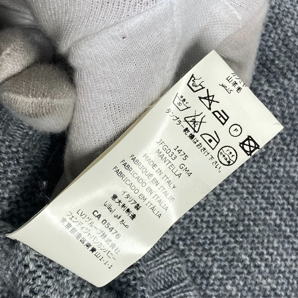 FENDI poncho Wool, Rayon gray logo ribbon frill Women ‚– Used Authentic