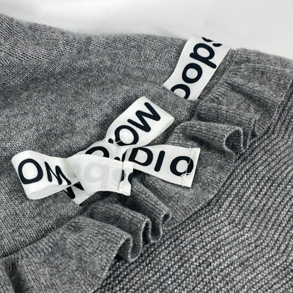 FENDI poncho Wool, Rayon gray logo ribbon frill Women ‚– Used Authentic
