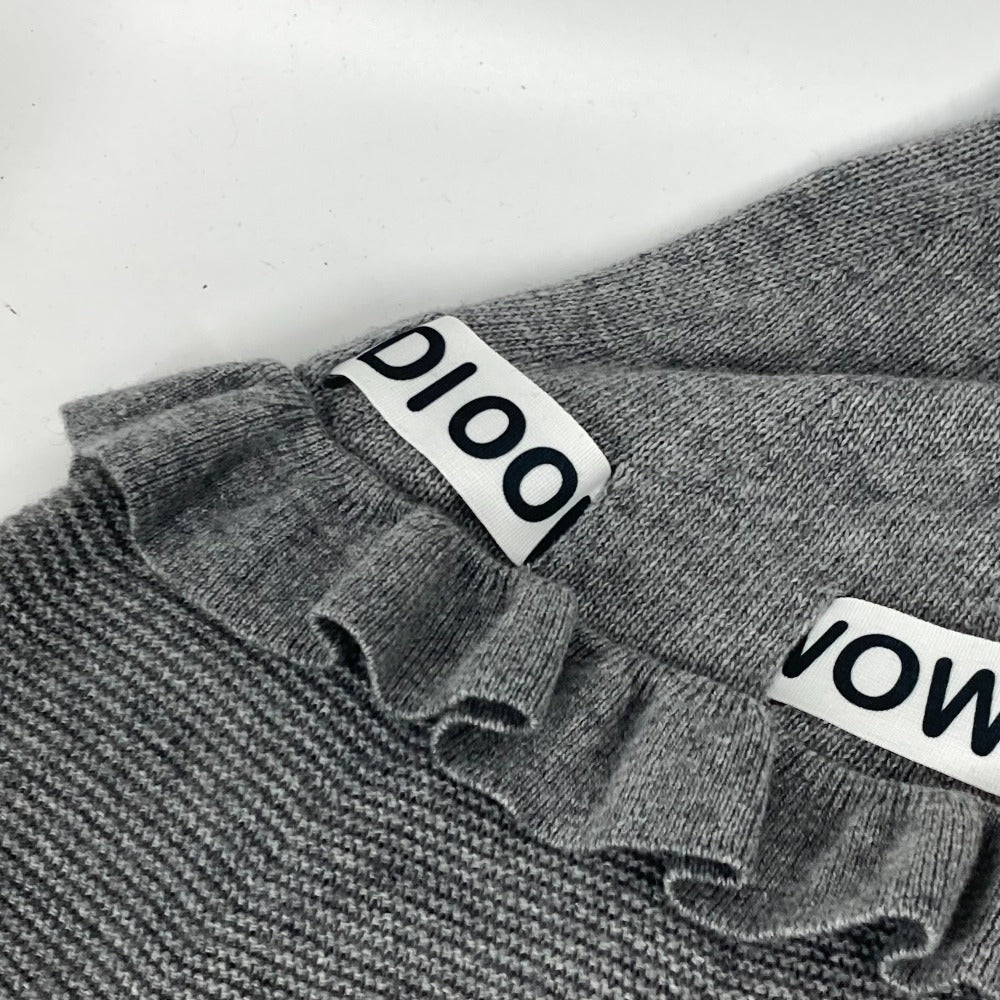 FENDI poncho Wool, Rayon gray logo ribbon frill Women ‚– Used Authentic