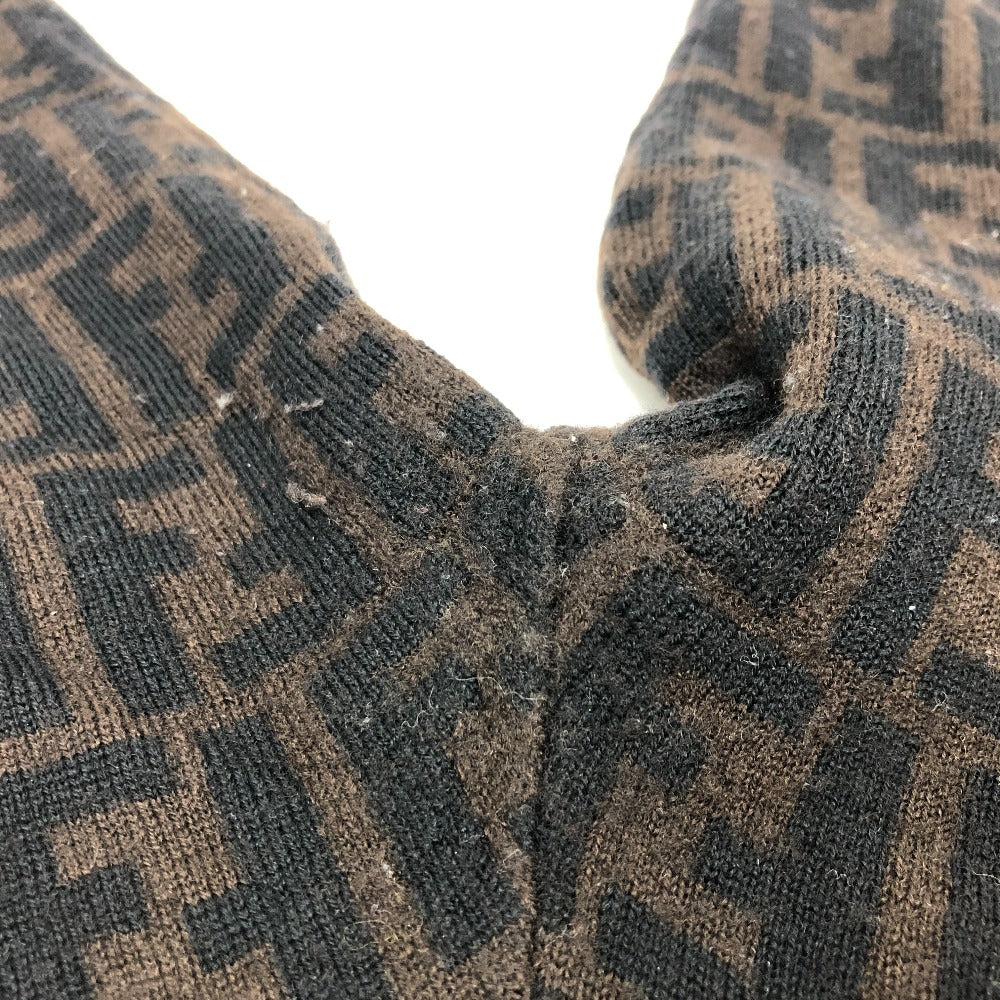 FENDI sweater cotton Brown Zucca Women 42 Used Authentic