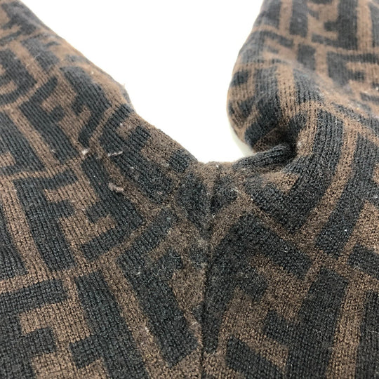 FENDI sweater cotton Brown Zucca Women 42 Used Authentic