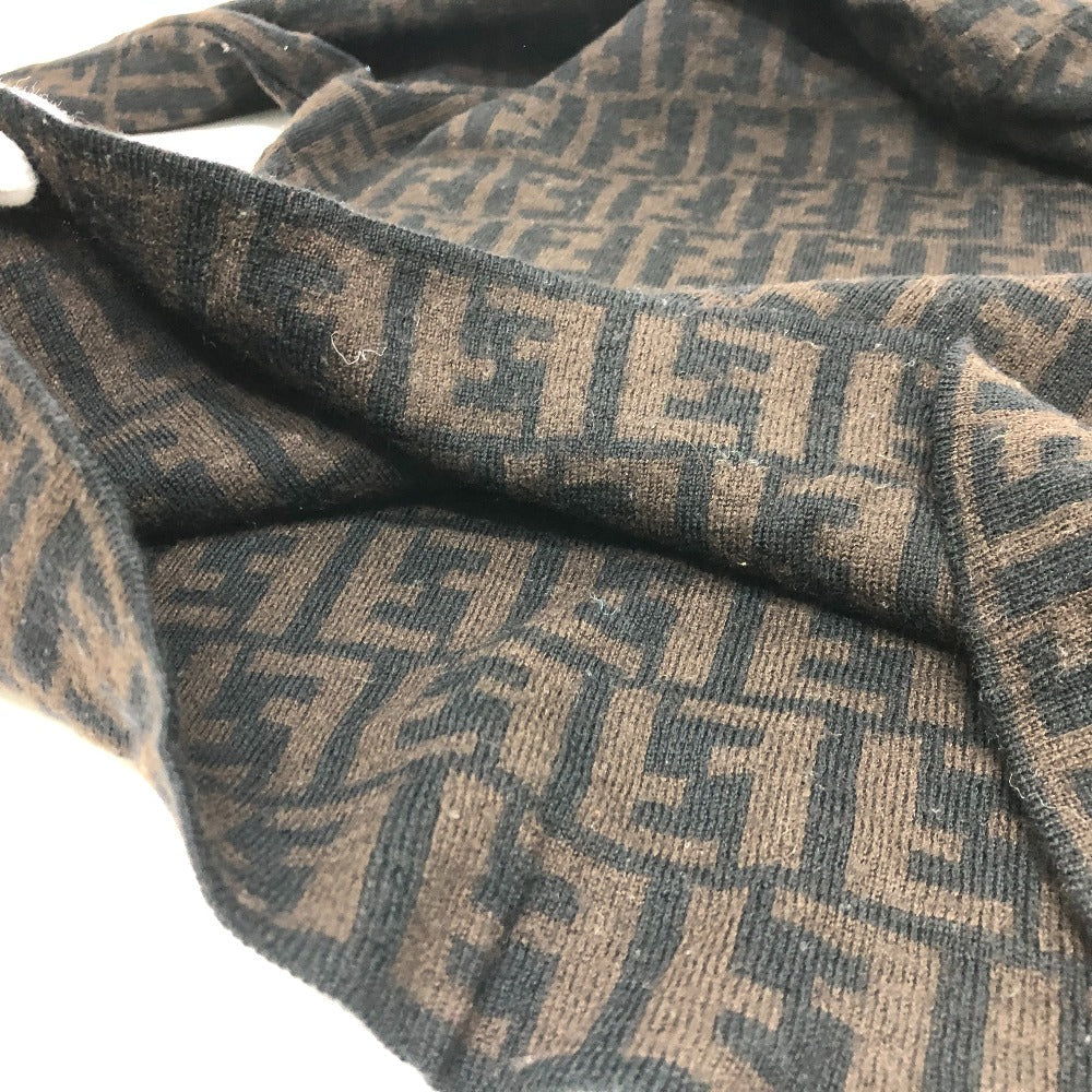 FENDI sweater cotton Brown Zucca Women 42 Used Authentic