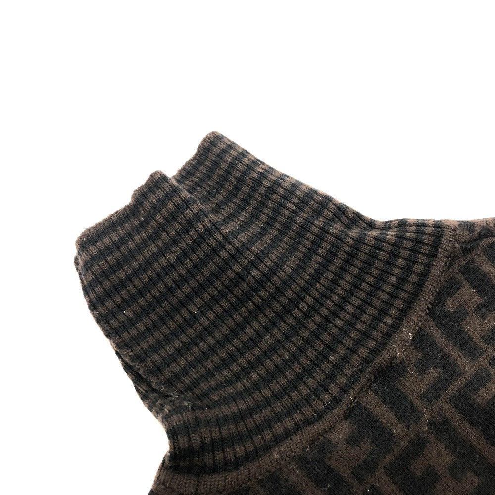 FENDI sweater cotton Brown Zucca Women 42 Used Authentic
