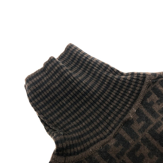 FENDI sweater cotton Brown Zucca Women 42 Used Authentic