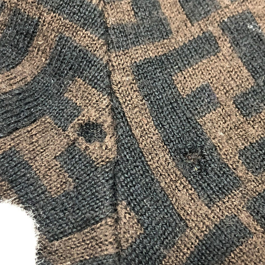 FENDI sweater cotton Brown Zucca Women 42 Used Authentic