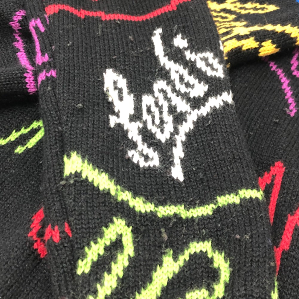 FENDI sweater FZY463 AH3E cotton black 21AW Logo Multicolor mens 50 Used Authentic