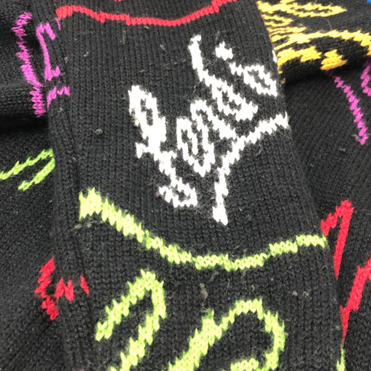 FENDI sweater FZY463 AH3E cotton black 21AW Logo Multicolor mens 50 Used Authentic