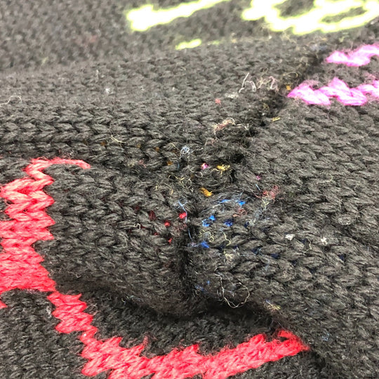 FENDI sweater FZY463 AH3E cotton black 21AW Logo Multicolor mens 50 Used Authentic