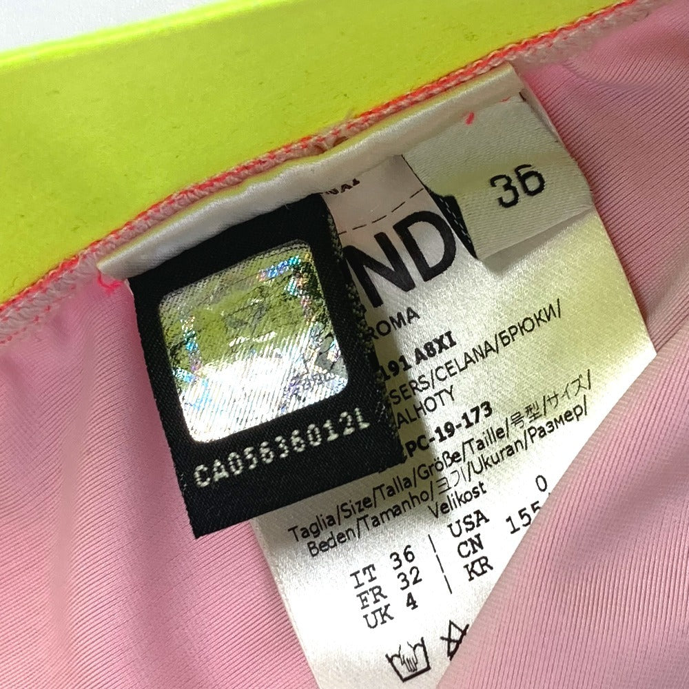 FENDI Shorts FAB191 Nylon, Polyurethane pink logo Women 36 Used Authentic